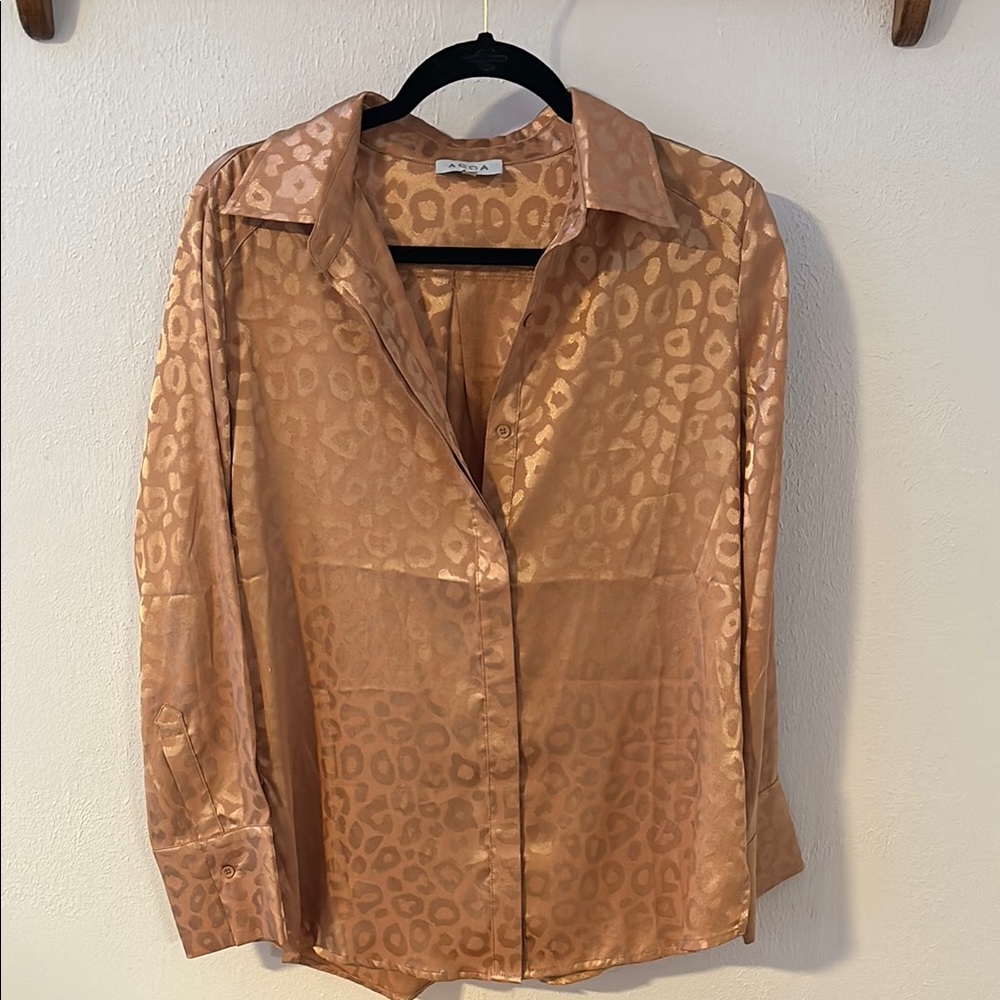 Leopard Print Satin Blouse